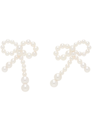 Sophie Bille Brahe White Rosette de Perles Earrings