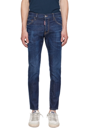 Dsquared2 Blue Dark Clean Wash Skater Jeans