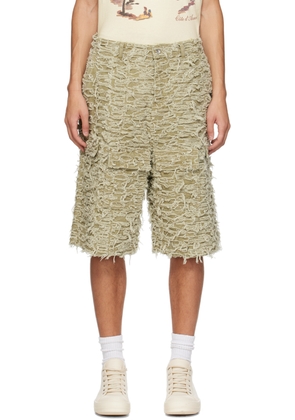 Who Decides War SSENSE Exclusive Tan Husk Denim Shorts