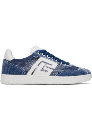 Balmain Blue Denim 'Balmain' Swan Sneakers