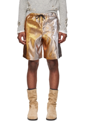 Dries Van Noten Gold Lamé Shorts