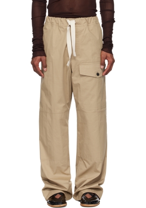 Dries Van Noten Beige Drawstring Cargo Pants