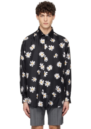 Moschino Black Twill Allover Daisy Shirt