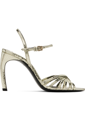 Victoria Beckham Gold Open Toe Cage Heeled Sandals