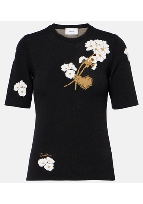 Erdem Knitted floral jacquard T-shirt