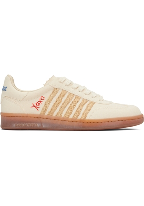 Dsquared2 Beige Summer Lovers Raffia Boxer Sneakers