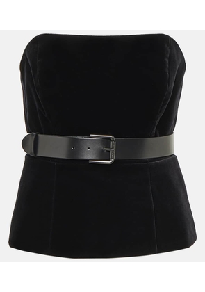 Max Mara Giubba strapless velvet corset top