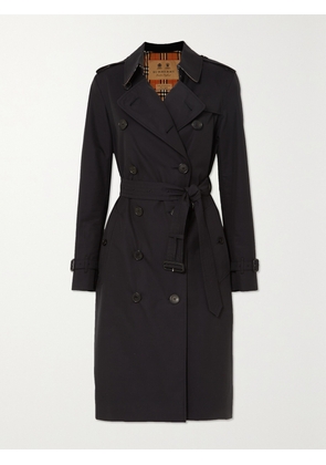 Burberry - Kensington Long Organic Cotton-gabardine Trench Coat - Black - UK 4,UK 6,UK 8,UK 10,UK 12,UK 14,UK 16