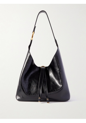 Chloé - Marcie Embellished Glossed Textured-leather Shoulder Bag - Black - One size