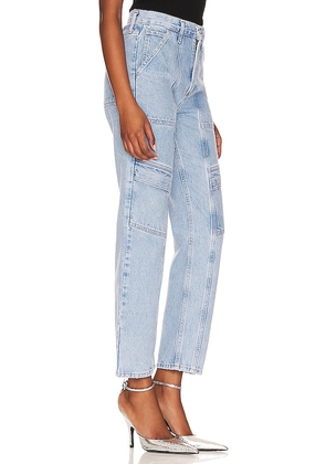 AGOLDE Cooper Cargo Jeans in Denim-Light. Size 27. Also in 28, 29, 30, 31, 32, 33.