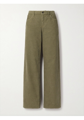 The Row - Eglitta Cotton-blend Corduroy Straight-leg Pants - Green - 24,25,26,27,28,29