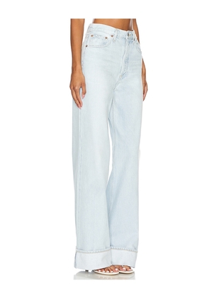 AGOLDE Dame High Rise Wide Leg Jeans in Denim-Light. Size 27. Also in 30, 33.