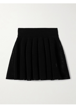 Alaïa - Pleated Open-knit Mini Skirt - Black - FR 34,FR 36,FR 38,FR 40