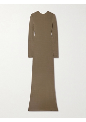SAINT LAURENT - Twist-back Jersey Maxi Dress - Brown - XS,S,M