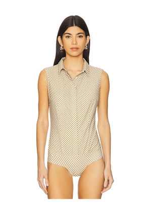 Commando Classic Sleeveless Button Down Bodysuit in Olive. Size M. Also in S.