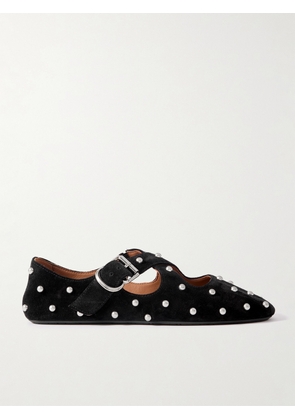 Alaïa - Criss Cross Studded Suede Ballet Flats - Black - IT35,IT36,IT37,IT38,IT39,IT40,IT41