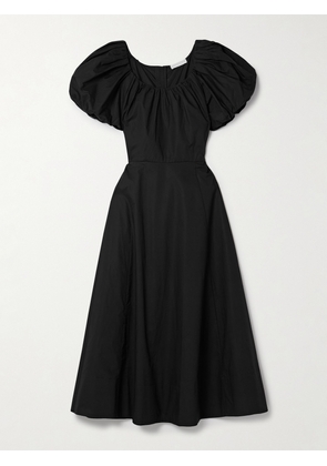 Ulla Johnson - Imara Gathered Cotton-poplin Midi Dress - Black - US00,US0,US2,US4,US6,US8,US10,US12,US14,US16