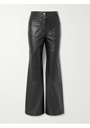 Victoria Beckham - Alina Leather Flared Pants - Black - UK 4,UK 6,UK 8,UK 10,UK 12