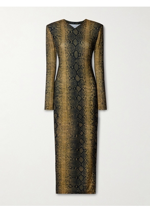 Norma Kamali - Snake-print Stretch-jersey Midi Dress - Animal print - xx small,x small,small,medium,large,x large