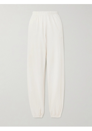 ÉTERNE - Vinny Embroidered Tapered Cotton-jersey Track Pants - Neutrals - x small,small,medium,large,x large