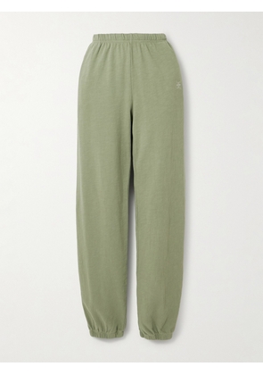 ÉTERNE - Vinny Embroidered Cotton-jersey Track Pants - Green - x small,small,medium,large,x large