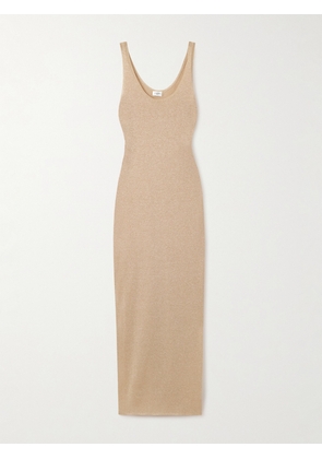 SAINT LAURENT - Metallic Knitted Maxi Dress - XS,S,M,L