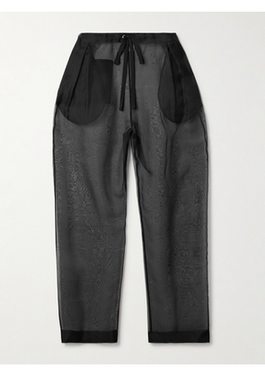 KHAITE - Trenton Pleated Silk-organza Tapered Pants - Black - x small,small,medium,large,x large