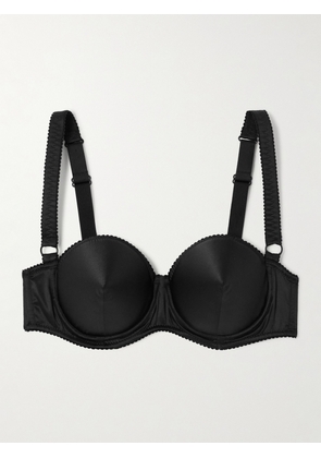 Dolce & Gabbana - Silk-blend Satin Cone Bra - Black - 1B,4B,2B,3B