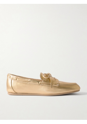 Stuart Weitzman - Tinsley Metallic Leather Loafers - Gold - US5,US5.5,US6,US6.5,US7,US7.5,US8,US8.5,US9,US9.5,US10,US10.5,US11,US11.5