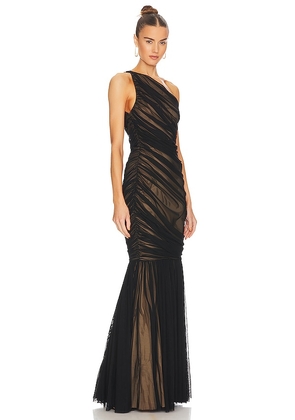 Norma Kamali Diana Fishtail Gown in Black. Size S. Also in XS, XXS.