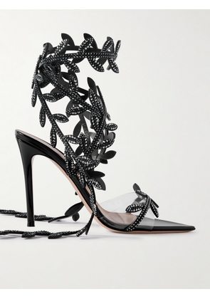 Gianvito Rossi - Flavia 105 Crystal-embellished Leather And Pvc Sandals - Black - IT36,IT37,IT37.5,IT38,IT38.5,IT39,IT39.5,IT40,IT41