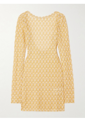 Missoni - Scalloped Metallic Crochet-knit Mini Dress - Yellow - IT36,IT38,IT40,IT42,IT44,IT46,IT48