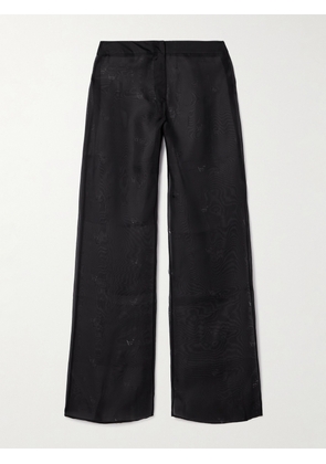 Kiki de Montparnasse - Cutout Silk-organza Straight-leg Pants - Black - US4,US6,US0,US2,US8