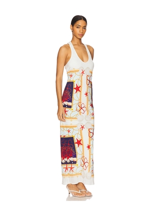 Muma World Luis Maxi Dress in White. Size L. Also in M, S, XL, XS.
