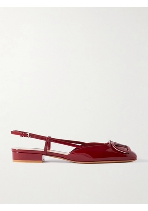 Valentino Garavani - Vlogo 30 Patent-leather Slingback Flats - Red - IT36,IT36.5,IT37,IT37.5,IT38,IT38.5,IT39,IT39.5,IT40,IT41,IT42