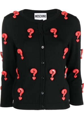Moschino Red Question Marks elastic cardigan - Black