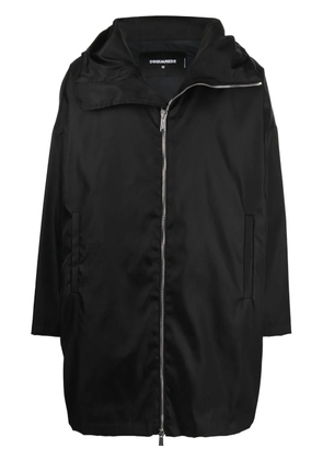 DSQUARED2 x Ibrahimović logo-print hooded coat - Black