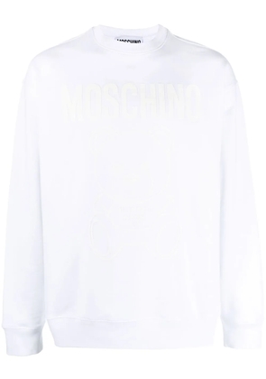 Moschino logo-print crew neck sweatshirt - White