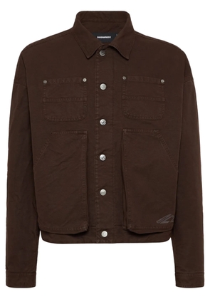 DSQUARED2 cotton pocketed shirt jacket - Brown