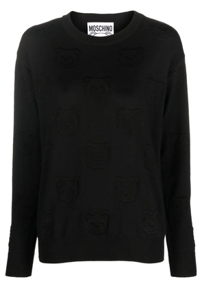 Moschino Teddy-jacquard virgin wool jumper - Black