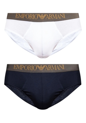Emporio Armani logo-waistband briefs (pack of two) - White
