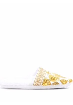 Versace Medusa Head motif slippers - White