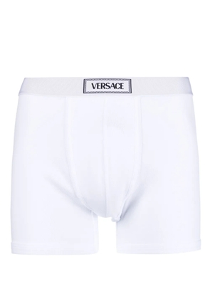 Versace 90s Logo ribbed long boxers - White