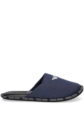 Emporio Armani embroidered-logo slippers - Blue