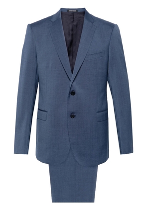 Emporio Armani single-breasted virgin wool suit - Blue
