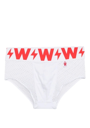 Walter Van Beirendonck logo-waistband boxer briefs - White