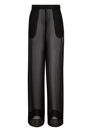 Saint Laurent semi-sheer wide-leg trousers - Black
