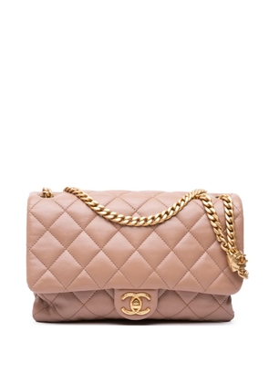 CHANEL Pre-Owned 2021-2024 Medium Quilted Lambskin Pillow Crush Flap crossbody bag - Brown