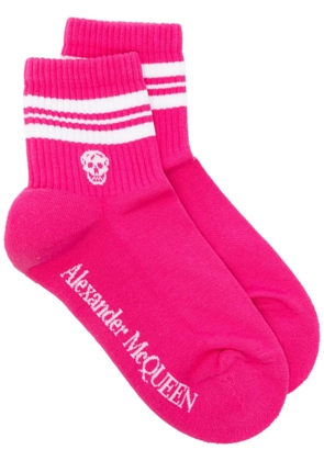 Alexander McQueen skull-intarsia ankle socks - Pink