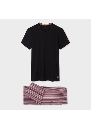 Paul Smith Paul Smith for Manchester United - 'Signature Stripe' Pyjama T-Shirt Set Black
